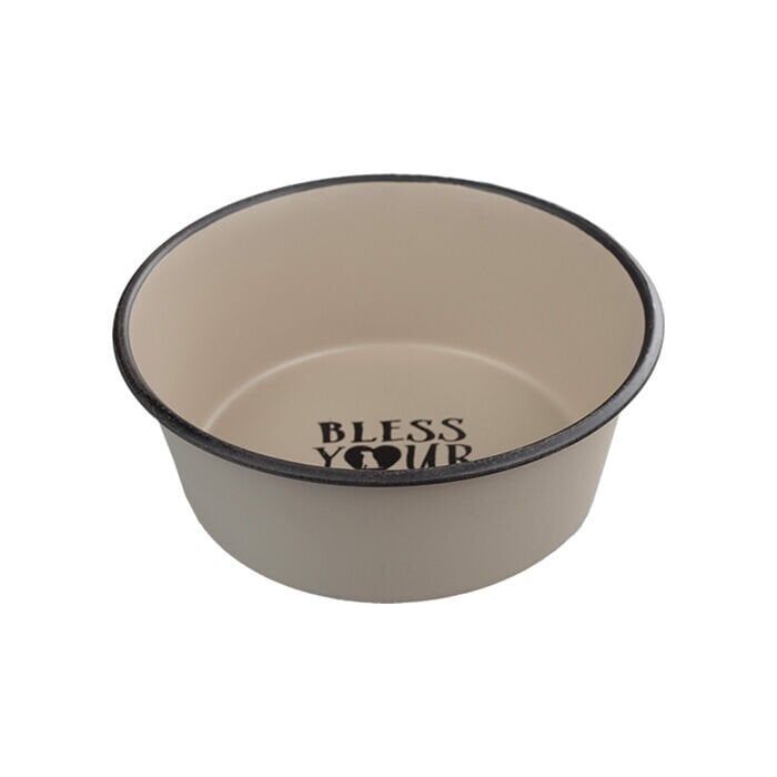 Oripet Kahverengi Çelik Mama Kabı İçi Yazılı 1/2 PT 12 cm