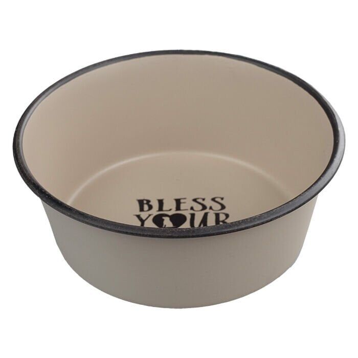 Oripet Kahverengi Çelik Mama Kabı İçi Yazılı 2 QT 21 cm