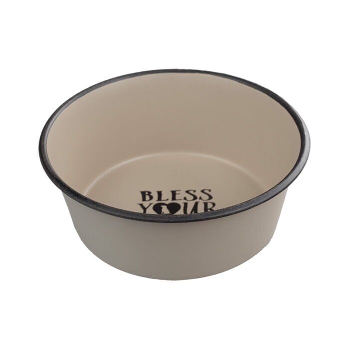 Oripet Kahverengi Çelik Mama Kabı İçi Yazılı 8 1 PT 14 cm