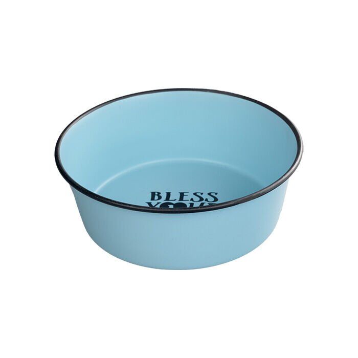 Oripet Mavi Çelik Mama Kabı İçi Yazılı 1/2 PT 12 cm