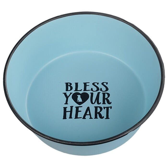 Oripet Mavi Çelik Mama Kabı İçi Yazılı 2 QT 21 cm