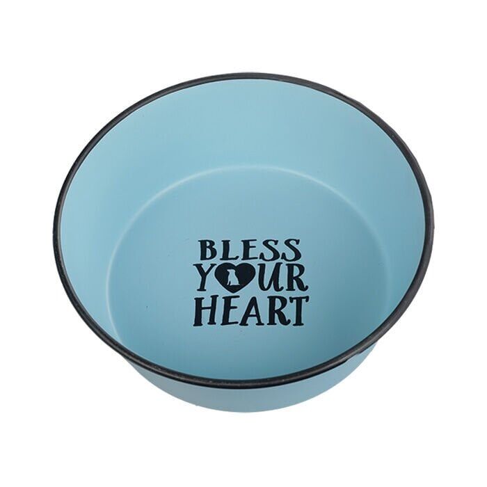 Oripet Mavi Çelik Mama Kabı İçi Yazılı 8 1 PT 14 cm