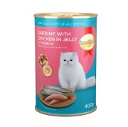 SmartHeart Jöle İçinde Tavuklu ve Sardalyalı Yetişkin Kedi Konservesi 400 gr 24 Adet