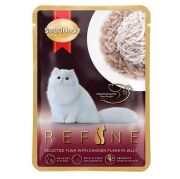 SmartHeart Refine Jöle İçinde Tiftiklenmiş Tavuklu ve Ton Balıklı Kedi Yaş Mama 12 Adet 70 gr