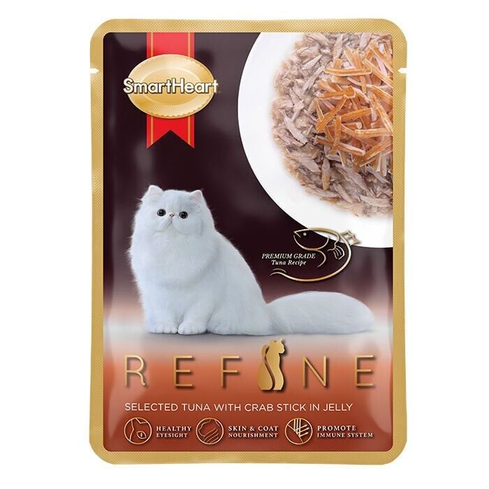 SmartHeart Refine Jölede Ton Balığı ve Yengeç Pouch Kedi Yaş Mama 12 Aadet 70 Gr