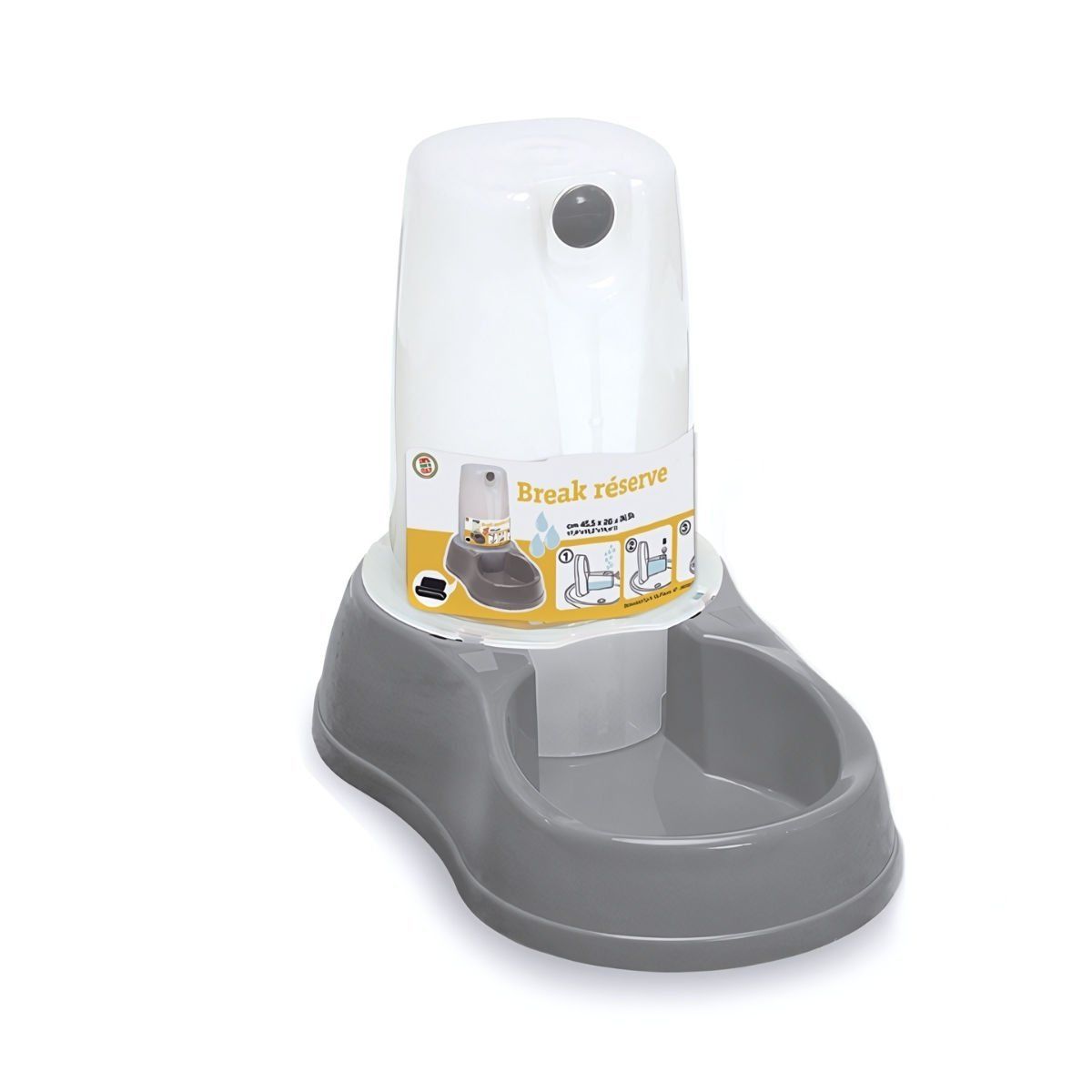 Stefanplast Kedi ve Köpek Rezerv Hazneli Su Kabı 1,5 Litre Gri