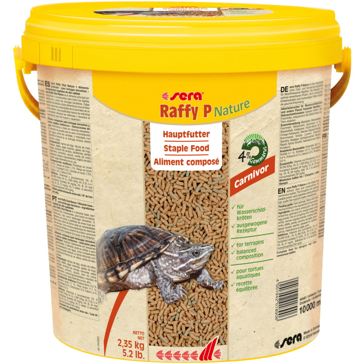 Sera Raffy P Nature 10 L 2,35 Kg Kaplumbağa Yemi