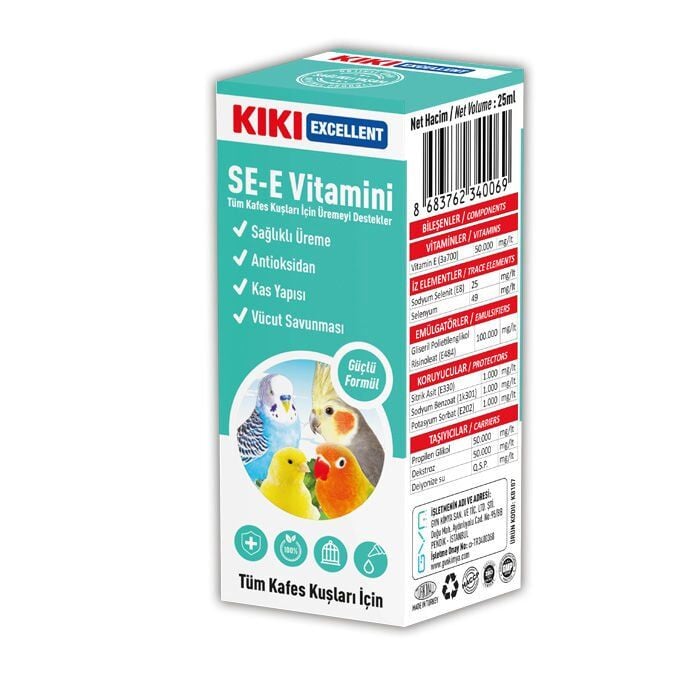 KIKI Kuş SE-E Vitamini 25 ml 16 Adet