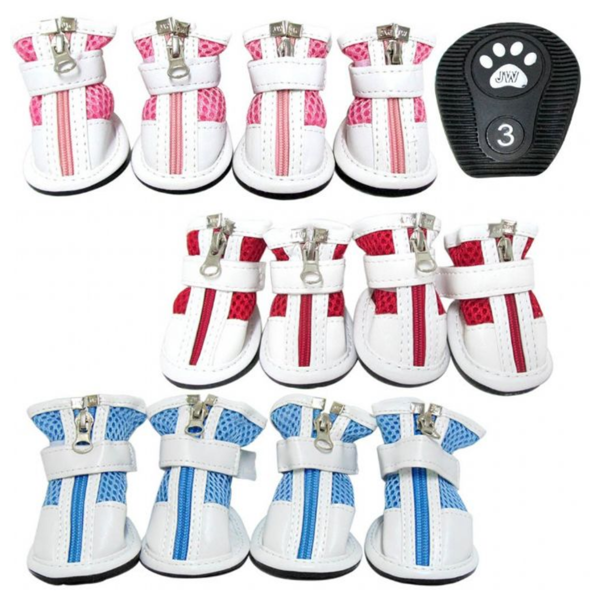 Nunbell Önden Fermuarlı Fileli Köpek Ayakkabısı No 3