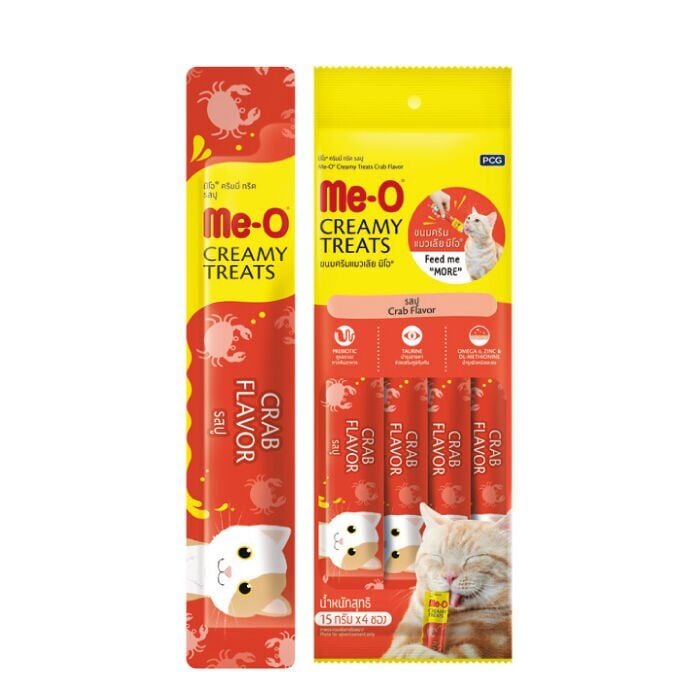 Me-O 2806-Krema Kedi Ödülü Yengeçli Ton Balıklı 4 x 15 Gr 12 Adet