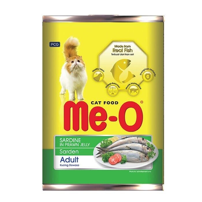 Me-O 2101-Konserve Kedi Maması Karidesli Sardalyalı 400 Gr 24 Adet