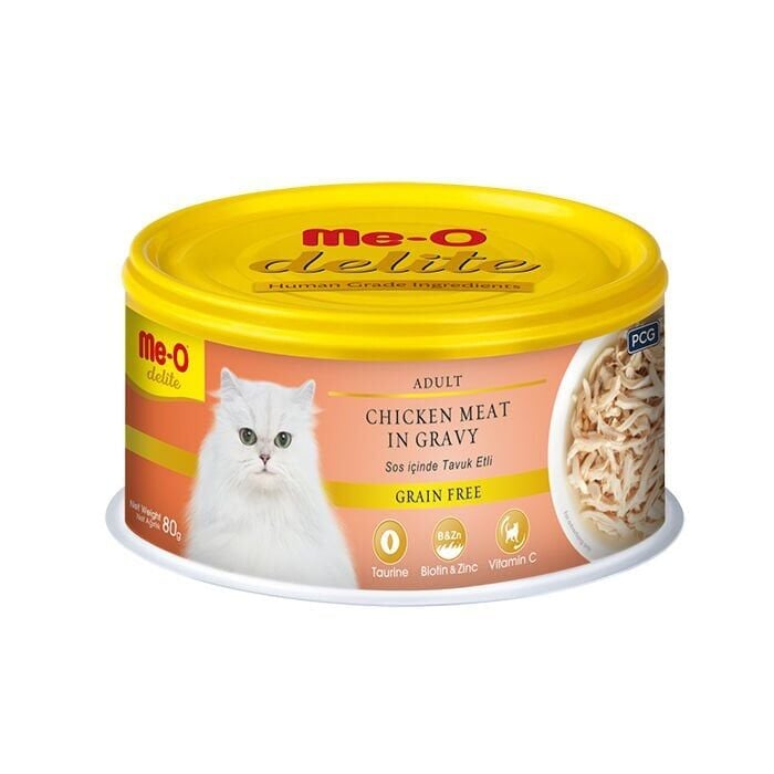 Me-O 4168-Delite Konserve Kedi Maması Tavuk Etli 80 Gr 24 Adet