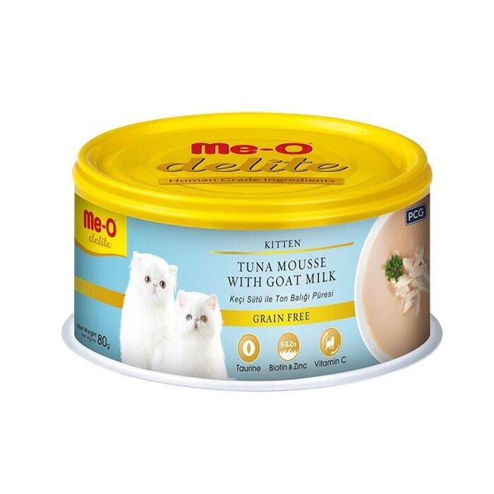 Me-O 4199-Konserve Kedi Maması Kitten Keçi Sütü ve Ton Balıklı 80 Gr 24 Adet