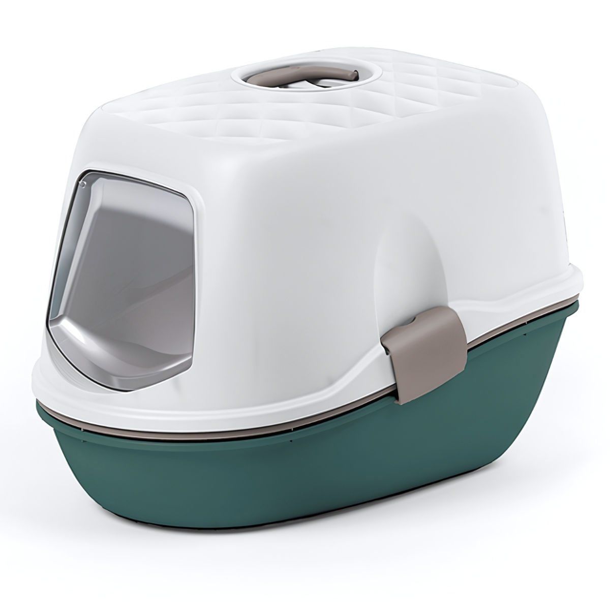 Stefanplast Furba Top Chic Beyaz Yeşil Kapalı Elekli Kedi Tuvaleti