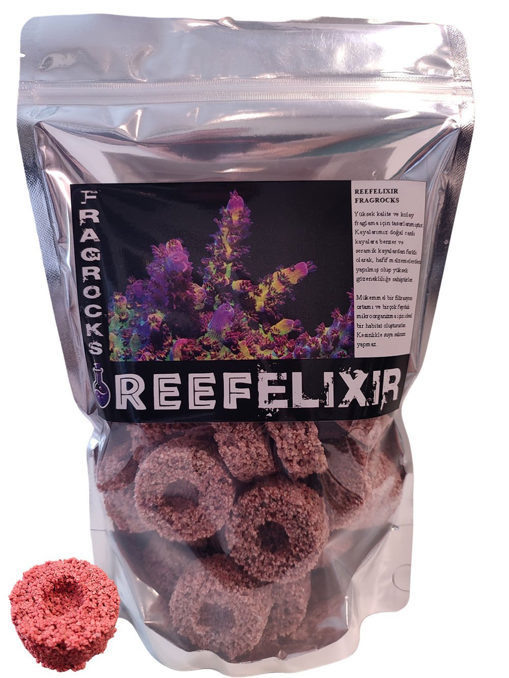 ReefElixir - Frag Rocks Pink 4,5cm Çap  ( Frag Taşı ) 20 Adet