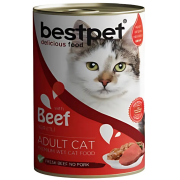 BestPet Sığır Etli Yetişkin Kedi Konservesi 400gr x 12 Adet