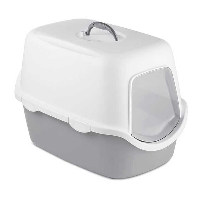 Stefanplast Cathy Kapalı Kedi Tuvalet Gri