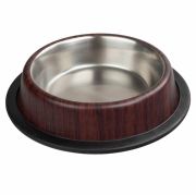 Ankur 64 Oz Bambu Desenli Köpek Çelik Mama Su Kabı