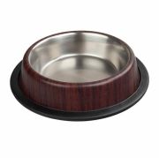 Ankur 32 Oz Bambu Desenli Köpek Çelik Mama Su Kabı