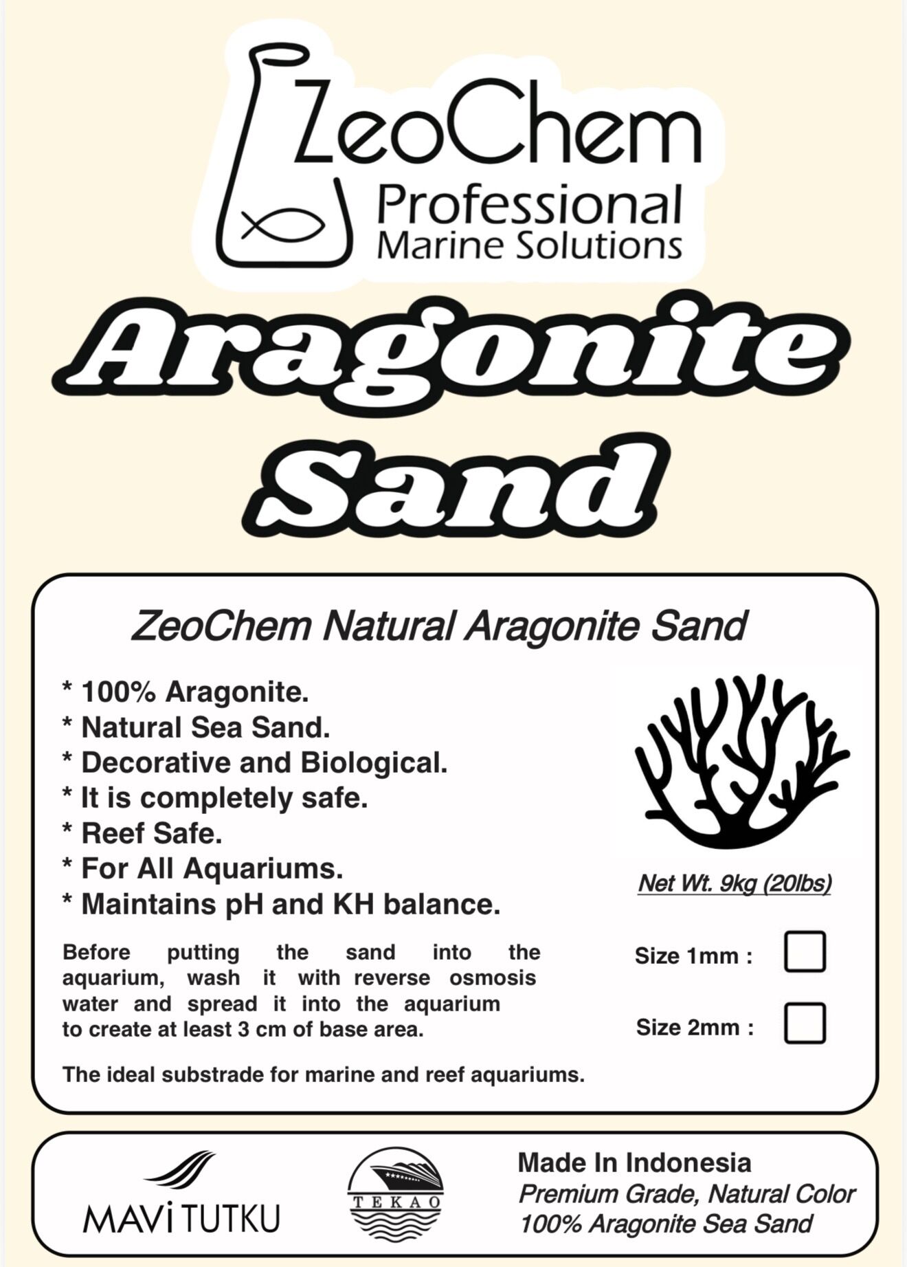 ZeoChem - Aragonite Sand - 9 kg
