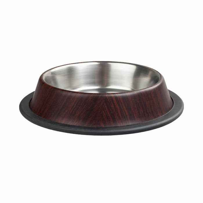 Ankur 16 Oz Bambu Desenli Köpek Çelik Mama Su Kabı