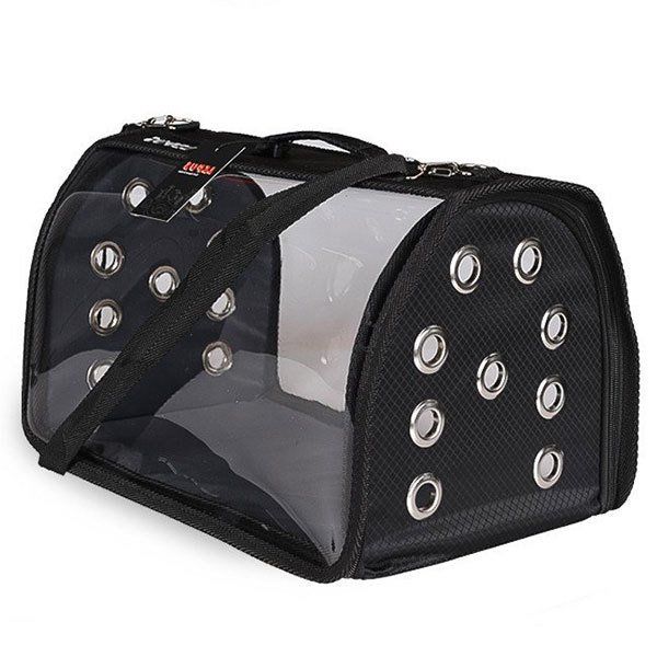 Lepus Flybag Şeffaf Kedi ve Köpek Taşıma Çantası Siyah 25 x 40 x 25h cm