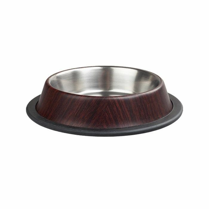 Ankur 8 Oz Bambu Desenli Köpek Çelik Mama Su Kabı