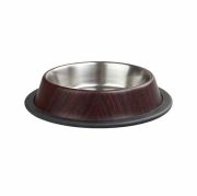 Ankur 8 Oz Bambu Desenli Köpek Çelik Mama Su Kabı