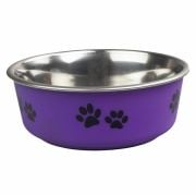 Ankur 21 cm 1850 ml Pati Desenli Mor Çelik Mama Su Kabı