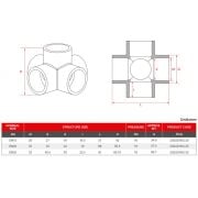5 Yönlü Çapraz Bağlantılı Istavroz - Upvc - Beyaz