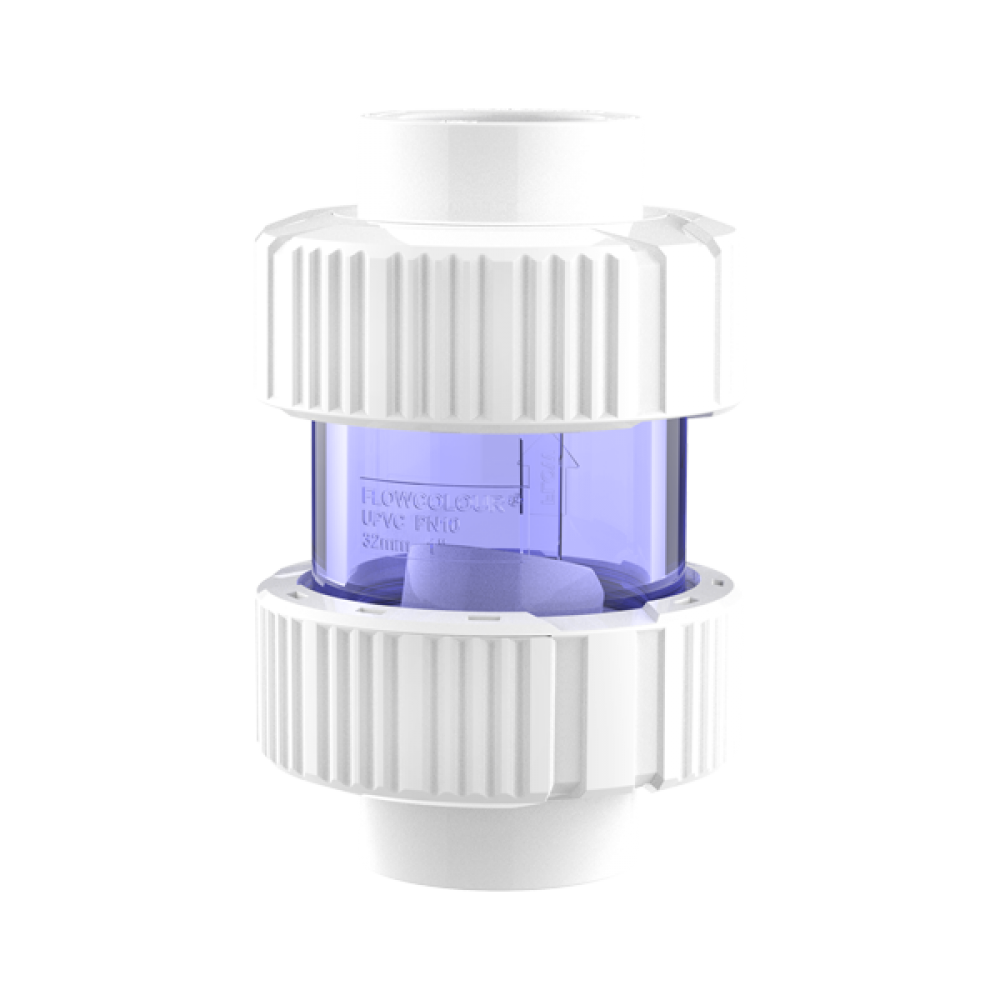 Spring Check Valve - Şeffaf, Beyaz - uPVC - ( Yaylı Kapak )