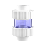 Spring Check Valve - Şeffaf, Beyaz - uPVC - ( Yaylı Kapak )