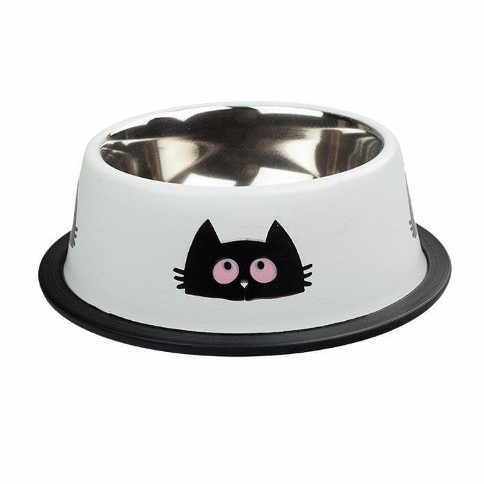 Ankur 4 Cup 1050 ml Kedi Desenli Beyaz Mama Su Kabı