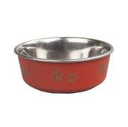 Ankur 24464 Pati Desenli Yavruağzı Köpek Çelik Mama Su Kabı 12 cm 300 ml