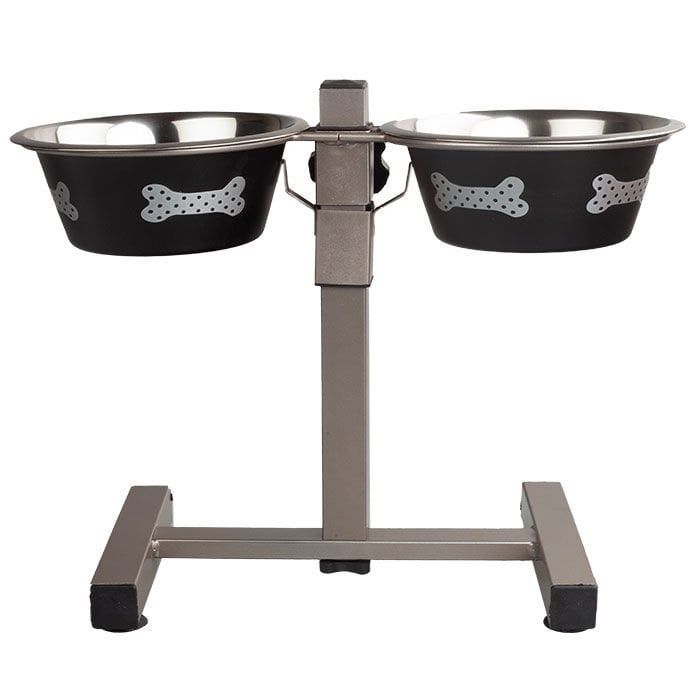 Ankur 3 Qt Yükseltilebilir Ayaklı Çelik Köpek Mama Su Kabı Seti