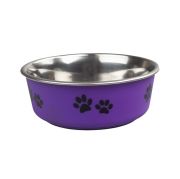Ankur 24456 Pati Desenli Mor Çelik Köpek Mama Su Kabı 12 cm 300 ml