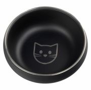 Ankur Dwbl  16cm Lazer İşlemeli Siyah Kedi Çelik Mama Su Kabı