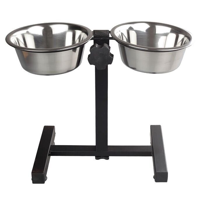 Oripet Ayarlı Ayaklı İkili Çelik Mama Kabı 1QT 16.5 cm