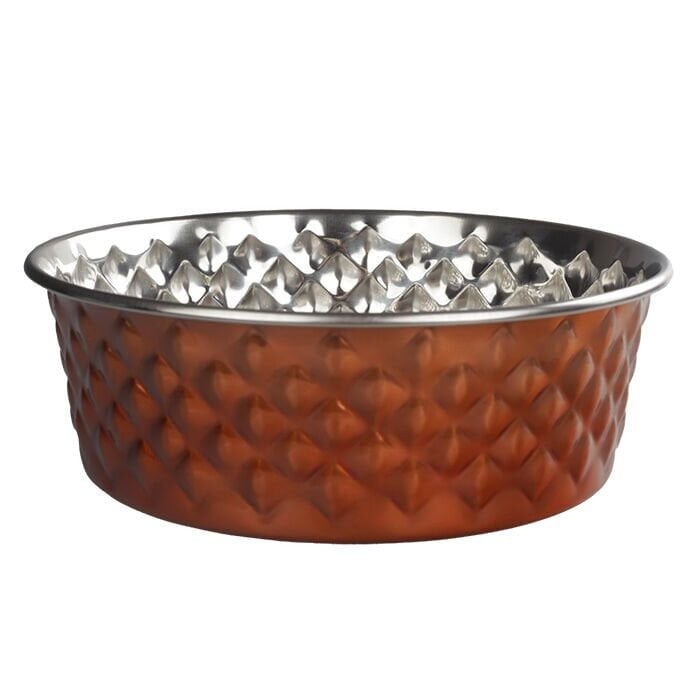 Oripet Elmas Desen Gold Çelik Mama Kabı 17.5 cm