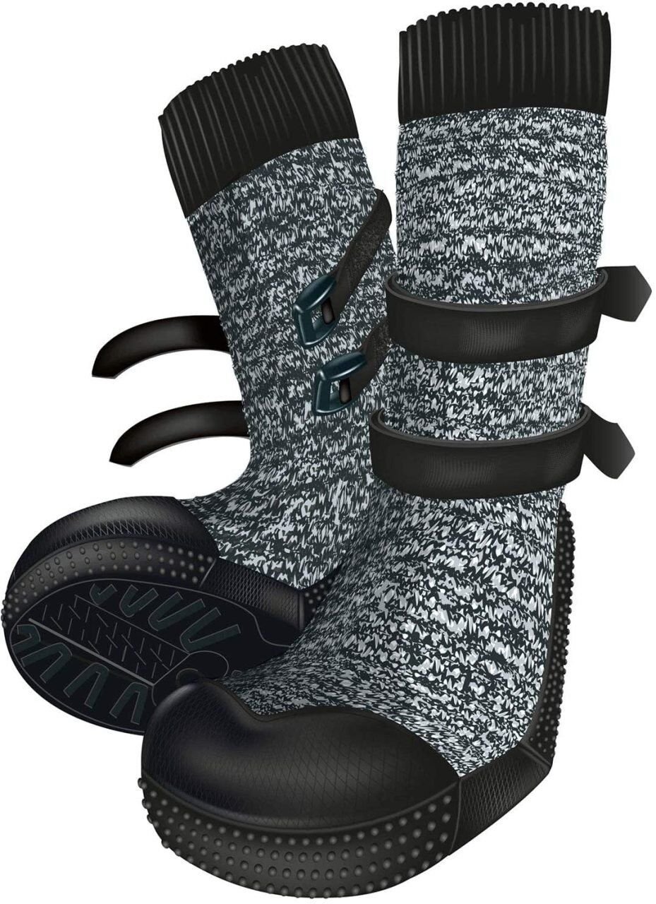 Trixie Yumuşak Köpek Çizmesi L-XL 2 Adet Siyah-Gri