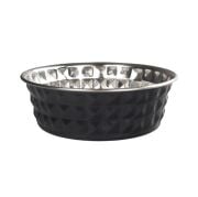 Oripet Elmas Desen Siyah Çelik Mama Kabı 11 cm