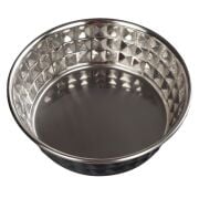 Oripet Elmas Deseli Siyah Çelik Mama Kabı 17.5 cm