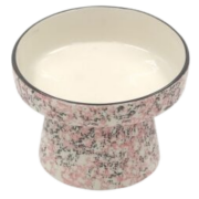 Glory Yükseltilmiş Seramik Kedi Mama Su Kabı 400 ml Bonbon Pembe