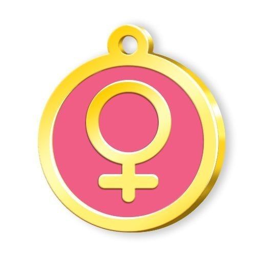 Dalis Altın Mineli Kadın Sembol Desenli Künye - Pembe