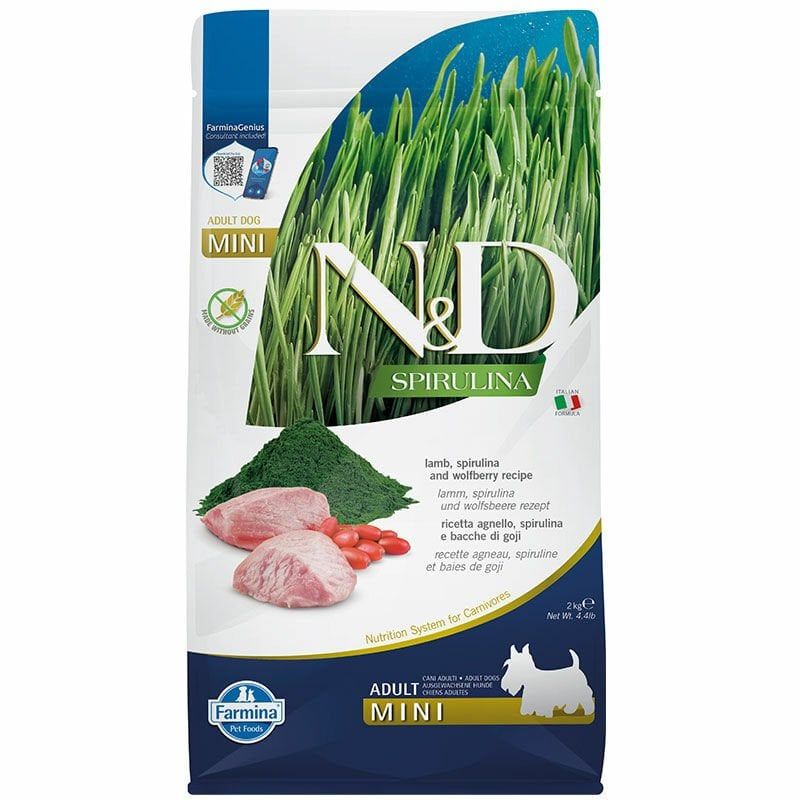 ND Spirulina Kuzu Yetişkin Mini 2 Kg Köpek Maması