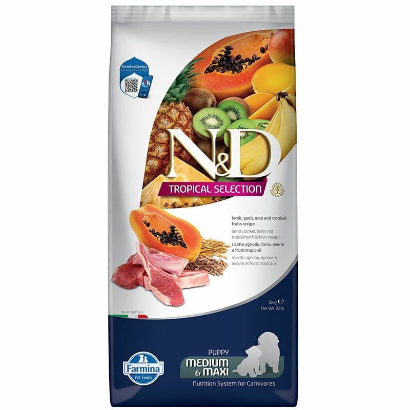 ND Dog Tropical Selection Kuzu Puppy Medium Maxi 10 Kg Yavru Köpek Maması