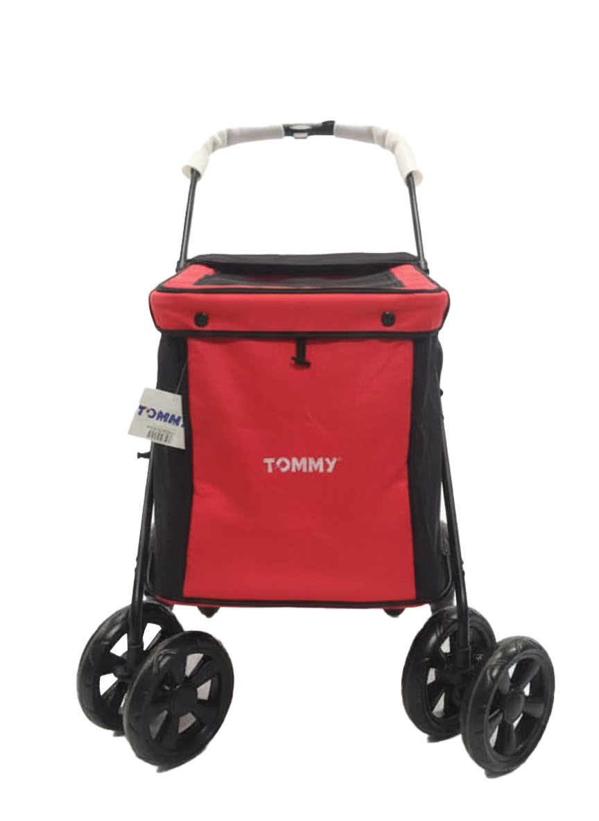 Tommy Evcil Hayvan Arabası Gri Kırmızı 102 x 62 x 105 cm Max 40 kg