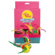 Polo Renkli Top Tüylü Kuyruklu Kedi Oyuncağı 3,5 cm x 60 adet