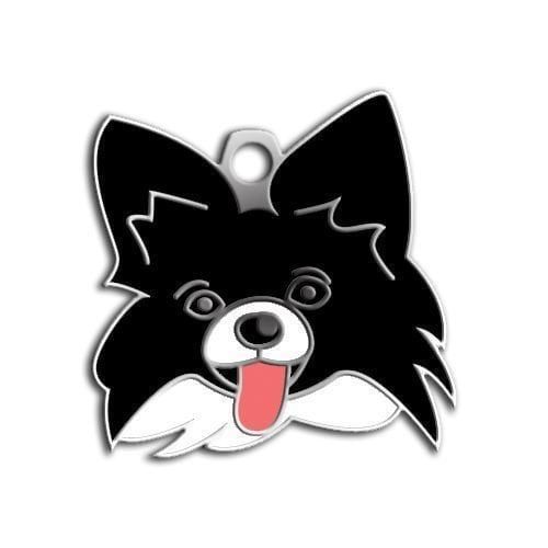 Dalis Pet Tag - Papillon Köpek Künyesi (Siyah/Beyaz)
