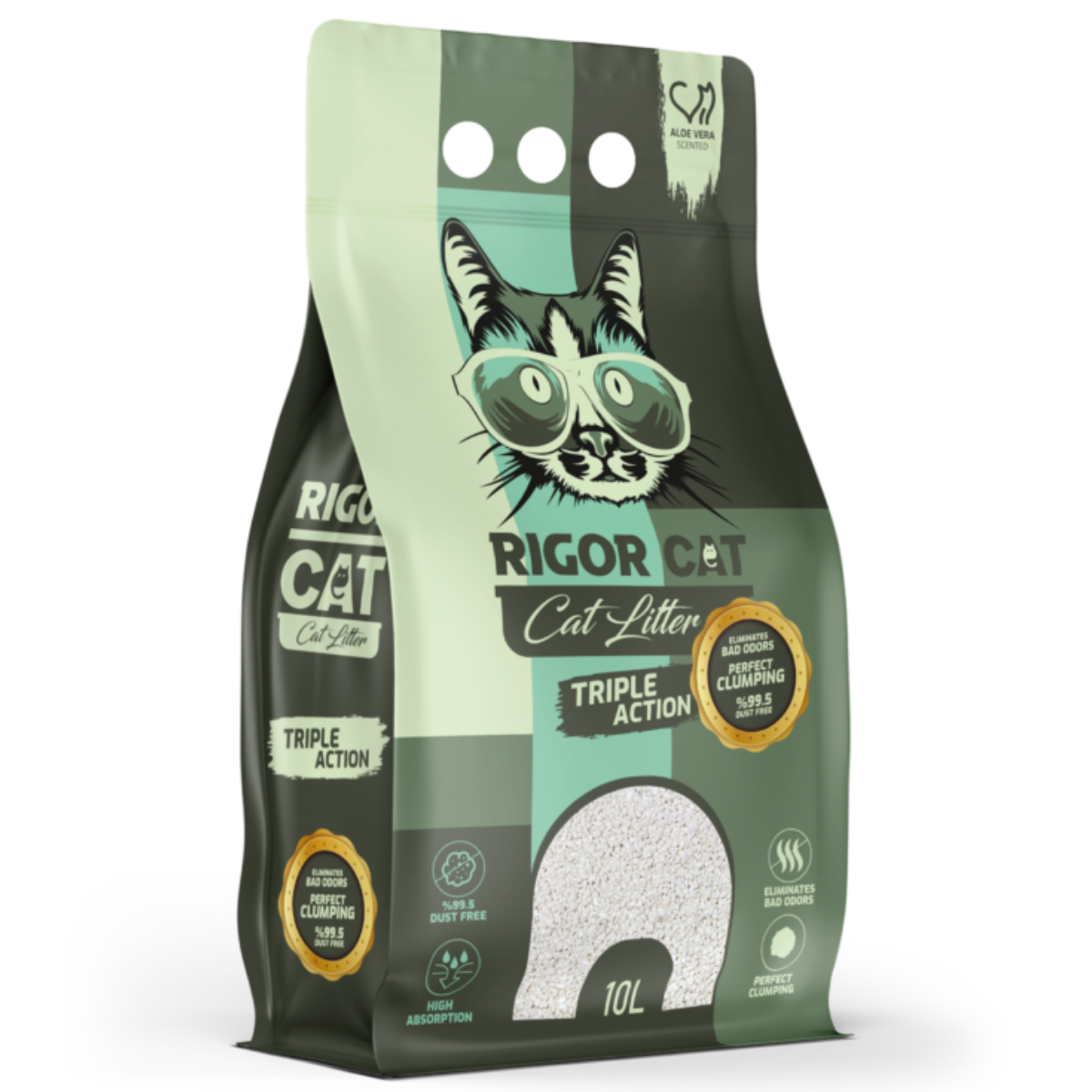 Rigor Cat Aloe Vera Kokulu Bentonit Kedi Kumu 10 Litre